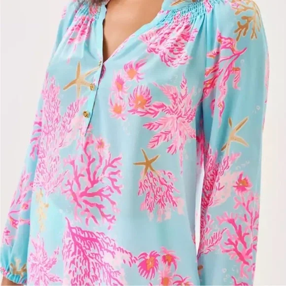 NWT Lilly Pulitzer Elsa Silk Top Sz L - Picture 2 of 5
